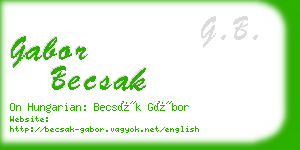 gabor becsak business card